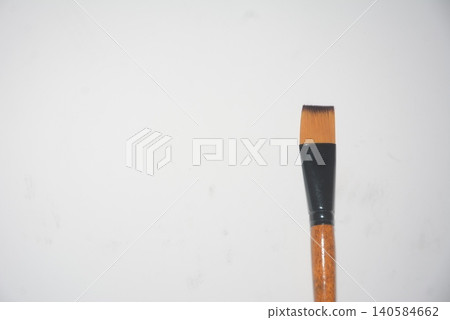 Single wooden handle paintbrush isolated on white background with paintbrush Single wooden handle paintbrush isolated on white background with paintbrush 140584662