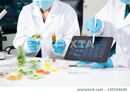 Cosmetic lab testing skincare products with natural ingredients, advanced science, and clean beauty innovation Cosmetic lab testing skincare products with natural ingredients, advanced science, and clean beauty innovation 140584686