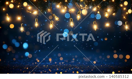 abstract bokeh lights on black background 140585312