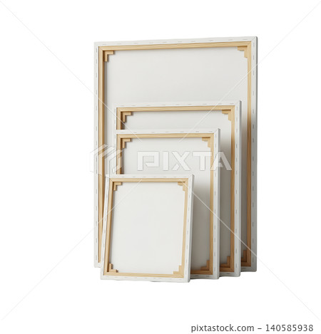 Group of blank canvas frames for painting isolated on black background. Group of blank canvas frames for painting isolated on black background. 140585938