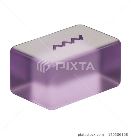Translucent purple 3D render of a button with zigzag pattern. Translucent purple 3D render of a button with zigzag pattern. 140586108