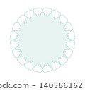 A simple background frame illustration with teeth arranged in a circle, in peppermint color. 140586162