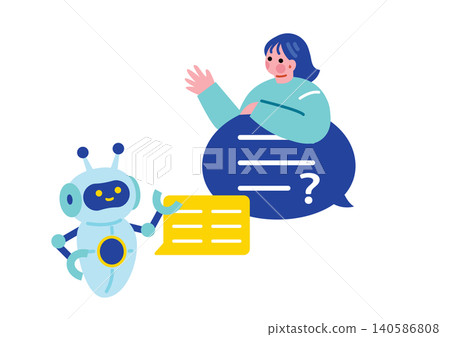 圖：一位女士向人工智慧提問 140586808