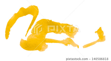 yellow brush isolated on transparent background yellow watercolor yellow brush isolated on transparent background yellow watercolor 140586818