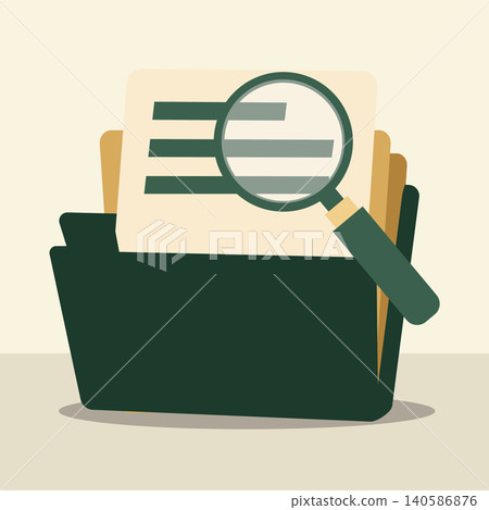 Document Search Illustration with File Management, Research and Data Analysis Document Search Illustration with File Management, Research and Data Analysis 140586876