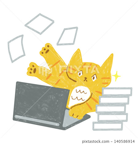 A tabby cat getting the job done A tabby cat getting the job done 140586914