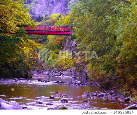 Futami suspension bridge of Jozankei Onsen Futami suspension bridge of Jozankei Onsen 140586934