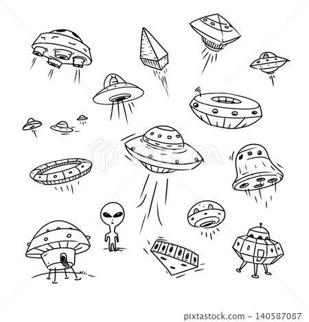 spaceship, sketch, space 140587087