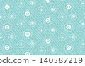 Japanese umbrella and rain pattern seamless design, light indigo. 140587219