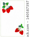 Collage-style handwritten strawberry postcard 140587397