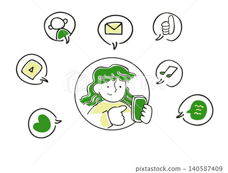 喜歡在智慧型手機上使用社群媒體的人 喜歡在智慧型手機上使用社群媒體的人 140587409