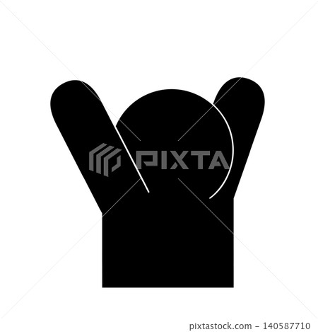 A simple pictogram of a person cheering and celebrating. A simple pictogram of a person cheering and celebrating. 140587710