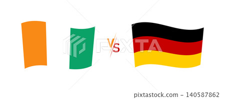 Ivory Coast Versus Germany Flags Concept With VS Symbol for International Football Match and Rivalry Ivory Coast Versus Germany Flags Concept With VS Symbol for International Football Match and Rivalry 140587862