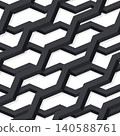 3D geometric pattern with black zig zag bands layered on white background, abstract modern grid texture, architectural and tech design backdrops 140588761