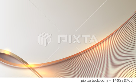 Elegant abstract golden wave background with smooth flowing curves and glowing light effects on a soft luxury beige backdrop, premium corporate banner design Elegant abstract golden wave background with smooth flowing curves and glowing light effects on a soft luxury beige backdrop, premium corporate banner design 140588763