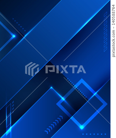 Blue abstract geometric background with futuristic tech elements, glowing neon lines, diagonal layers, and square frame, modern digital design, corporate banners, and cyber themes Blue abstract geometric background with futuristic tech elements, glowing neon lines, diagonal layers, and square frame, modern digital design, corporate banners, and cyber themes 140588764