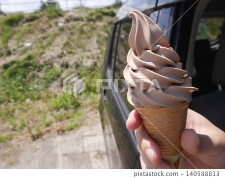 Chocolate soft serve Chocolate soft serve 140588813