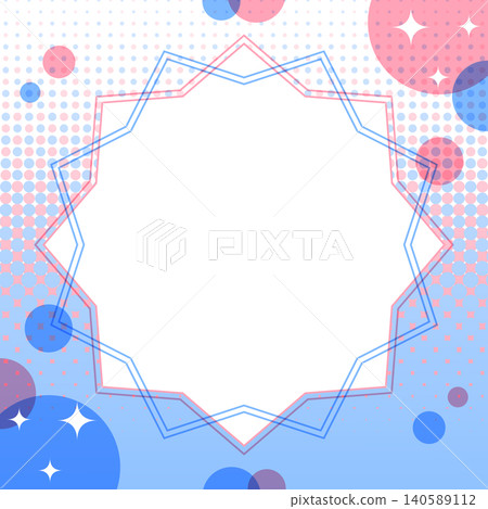 Pop design frame, dot halftone, square size Pop design frame, dot halftone, square size 140589112