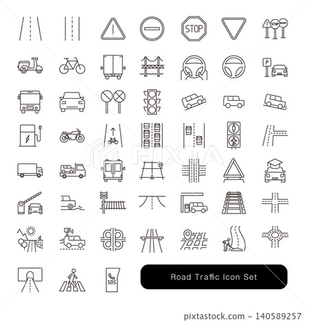 Road traffic icon set 140589257