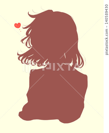 Woman, medium bob, silhouette, love Woman, medium bob, silhouette, love 140589430