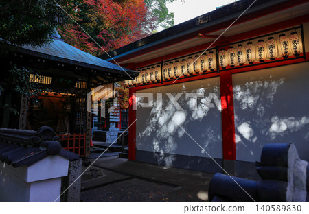 Japanese Traditional paper lanterns displayed at Akama Shrine, Shimonoseki City, Yamaguchi Prefecture, Japan. Japanese Traditional paper lanterns displayed at Akama Shrine, Shimonoseki City, Yamaguchi Prefecture, Japan. 140589830
