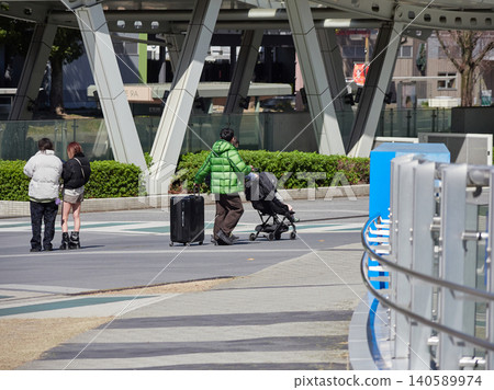 Tourists walking through the Sakae shopping district in Nagoya in springtime. Tourists walking through the Sakae shopping district in Nagoya in springtime. 140589974