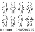 Various body shape stylized diagrams (black and white) 140590315