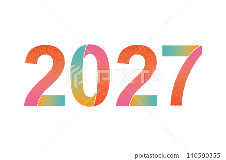2027 year number logo, gradient color 2027 year number logo, gradient color 140590355