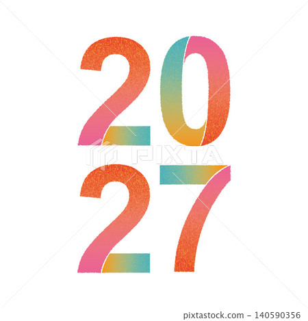 2027 year number logo, gradient color 2027 year number logo, gradient color 140590356