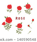 Rose flower material set 140590548