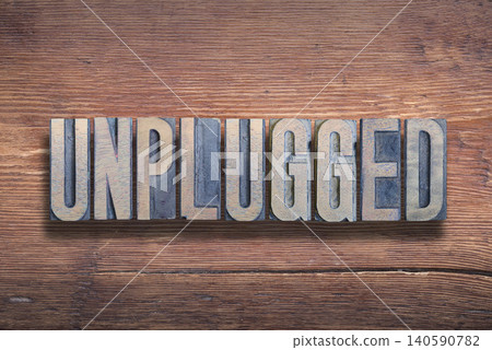 unplugged letters wood 140590782