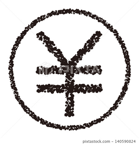 蠟筆風格手繪印章式圖示:貨幣 蠟筆風格手繪印章式圖示:貨幣 140590824