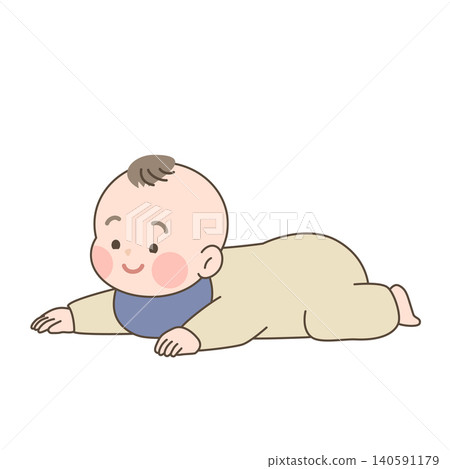 Baby lying on their stomach | b002 Baby lying on their stomach | b002 140591179