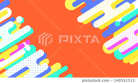 A vibrant, pop-art style frame background with diagonally scattered Memphis-inspired shapes. Orange, horizontal, 16:9 aspect ratio. A vibrant, pop-art style frame background with diagonally scattered Memphis-inspired shapes. Orange, horizontal, 16:9 aspect ratio. 140591513
