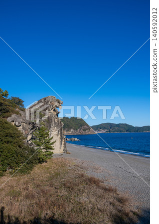 Kumano City, Mie Prefecture: World Heritage Site - Blue Sky and Shishiiwa (Lion Rock) Kumano City, Mie Prefecture: World Heritage Site - Blue Sky and Shishiiwa (Lion Rock) 140592012