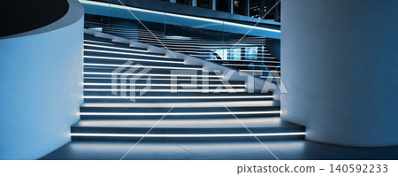 Modern stairs with lamps lights Modern stairs with lamps lights 140592233