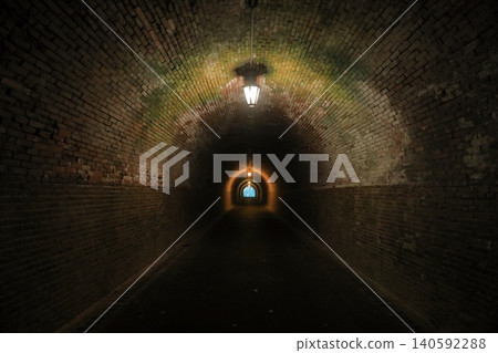 The charming interior scenery of the Utsunoya Tunnel in Shizuoka The charming interior scenery of the Utsunoya Tunnel in Shizuoka 140592288