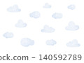 可愛的水彩風格雲朵背景 140592789
