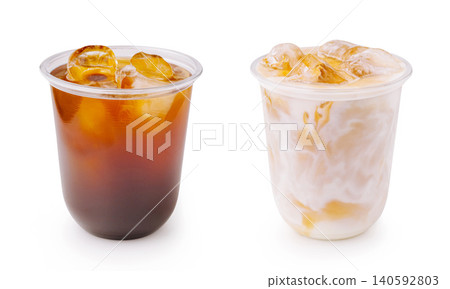 Iced coffee and cold milk tea drinks Iced coffee and cold milk tea drinks 140592803