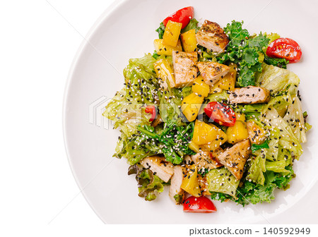 Healthy grilled chicken salad with pineapple and fresh vegetables Healthy grilled chicken salad with pineapple and fresh vegetables 140592949
