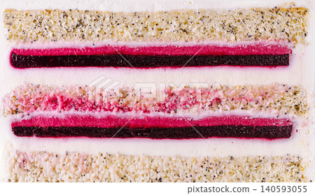 Layered sponge cake with poppy seeds and berries Layered sponge cake with poppy seeds and berries 140593055