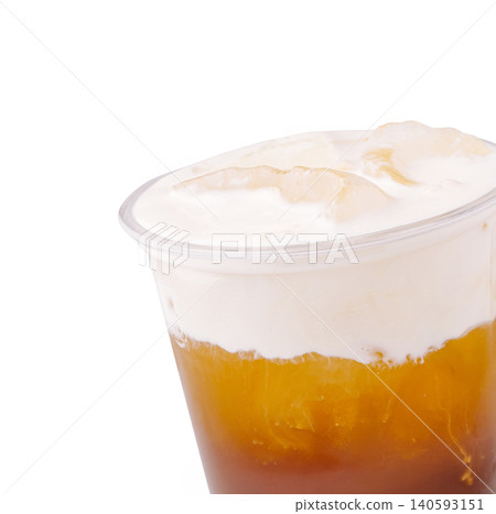 Iced tea with thick cream cheese foam Iced tea with thick cream cheese foam 140593151