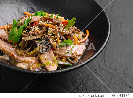 Asian Buckwheat Soba Noodles With Duck Breast Asian Buckwheat Soba Noodles With Duck Breast 140593475