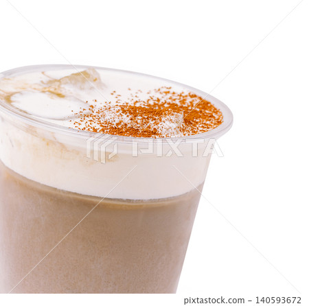 Iced Cappuccino Coffee Drink Isolated On White 140593672