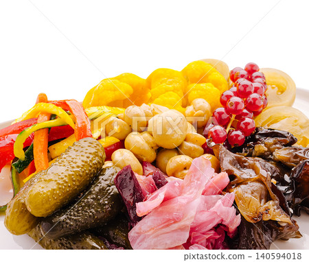 Assorted Pickled Vegetables And Mushrooms Appetizer Platter Assorted Pickled Vegetables And Mushrooms Appetizer Platter 140594018
