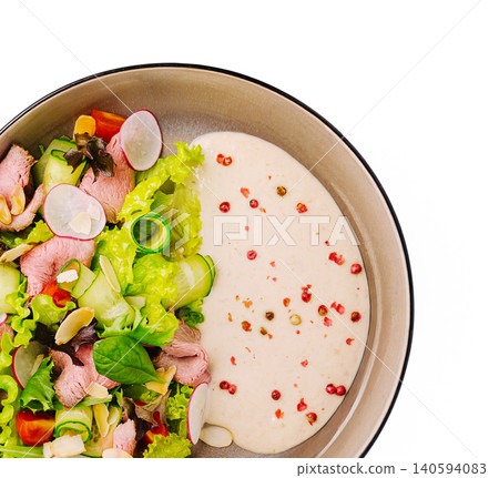 Fresh Roast Beef Salad With Creamy Dressing 140594083