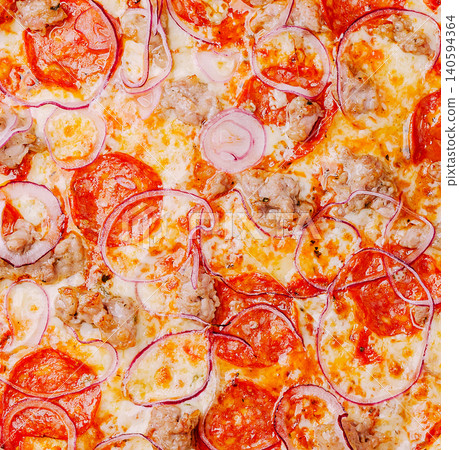 Texture Of Hot Fresh Pizza With Red Onion Texture Of Hot Fresh Pizza With Red Onion 140594364