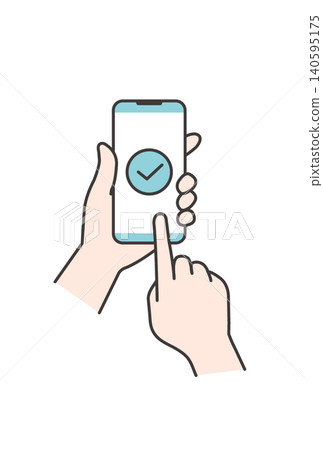 一張插圖,顯示智慧型手機螢幕上的勾號,表示付款已完成(無現金支付/操作材料)。 一張插圖,顯示智慧型手機螢幕上的勾號,表示付款已完成(無現金支付/操作材料)。 140595175