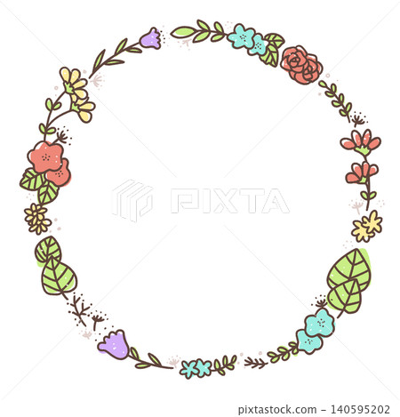 Simple hand-drawn floral frame 140595202