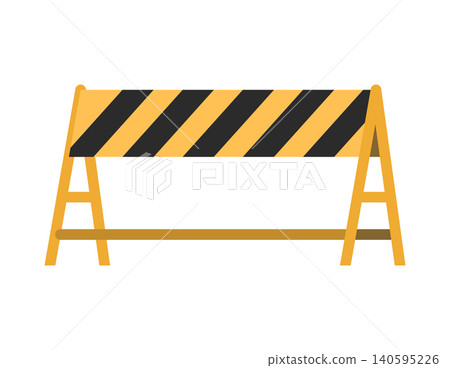 Flat illustration: No entry sign at a construction site Flat illustration: No entry sign at a construction site 140595226
